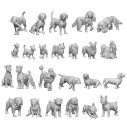 Set Resina Perros Pequeños 1:48 | Bits animales