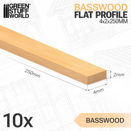 Basswood flat profile - 4x250mm | Limewood wood