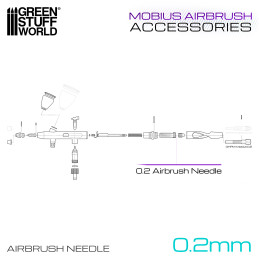 Airbrush-Nadel 0,3 mm für Mobius Airbrush von Gaahleri