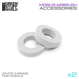 Juntas tóricas blancas para obturador de aerógrafo Mobius de Gaahleri