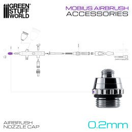 Tapa de Obturador 0,2 mm para aerógrafo Mobius de Gaahleri