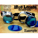 1x par de LENTES para Gafas Steampunk - Color Azul