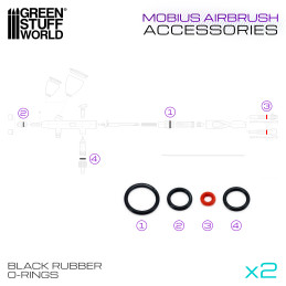 Schwarze O-Ringe für Mobius-Airbrush von Gaahleri