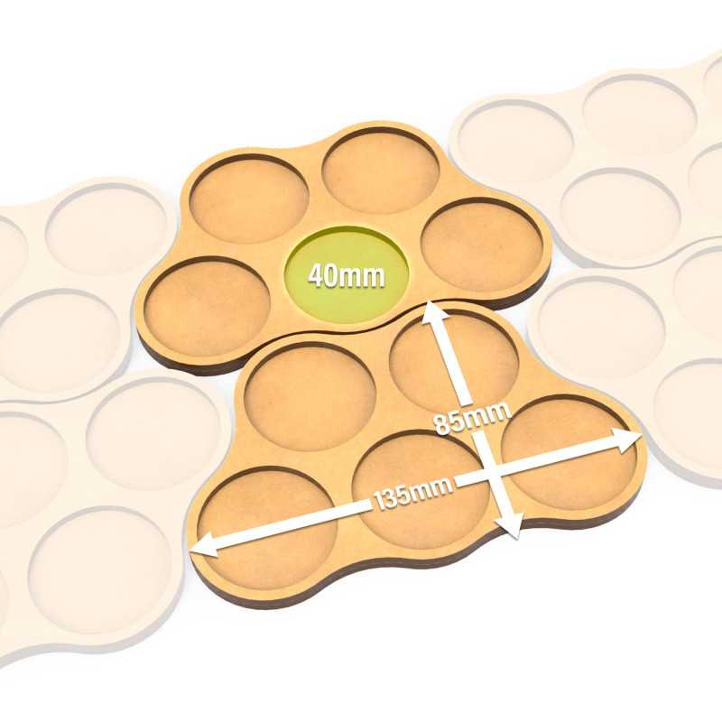 Vassoi di Movimento MDF 40mm x5 Skirmish Vassoi di Movimento MDF 40mm x5 Skirmish