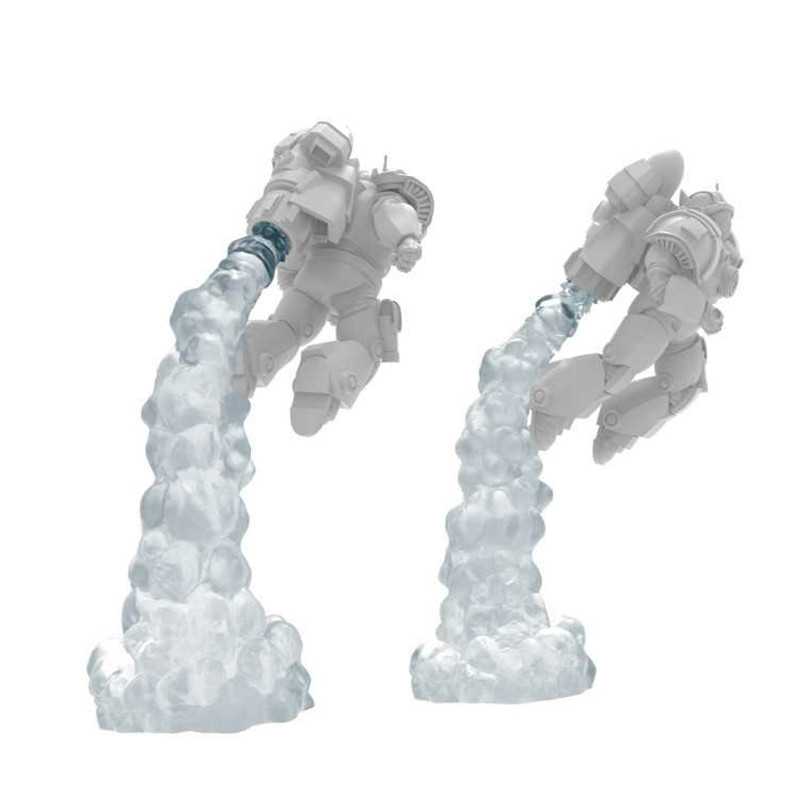 Humos para Jetpacks transparente modular compatible con Warhammer 40k y otros Wargames de escala 1:48 Humos para Jetpacks transparente modular compatible con Warhammer 40k y otros Wargames de escala 1:48