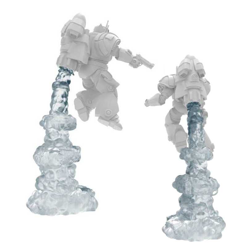 Humos para Jetpacks transparente modular compatible con Warhammer 40k y otros Wargames de escala 1:48 Humos para Jetpacks transparente modular compatible con Warhammer 40k y otros Wargames de escala 1:48