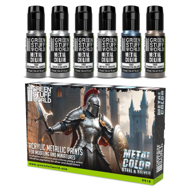 Set Pinturas Metalicas - Plata Pintura Metalizada