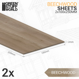 Buche Holzlaminat 2x100x250mm | Holzplatten