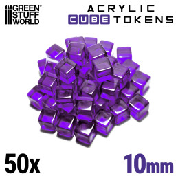 Purple Cubes 10mm Gaming Tokens and Meeples