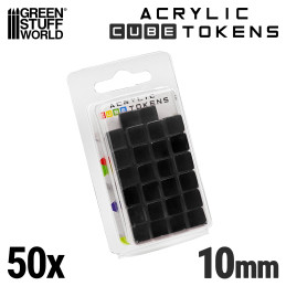 Gaming Tokens - Black Cubes 10mm | Gaming Tokens and Meeples