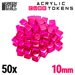 Jetons - Cubes Roses 10mm | Jetons et Meeples de jeu de société