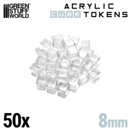Token Cubos - Transparente 8mm Tokens y Fichas de Juegos