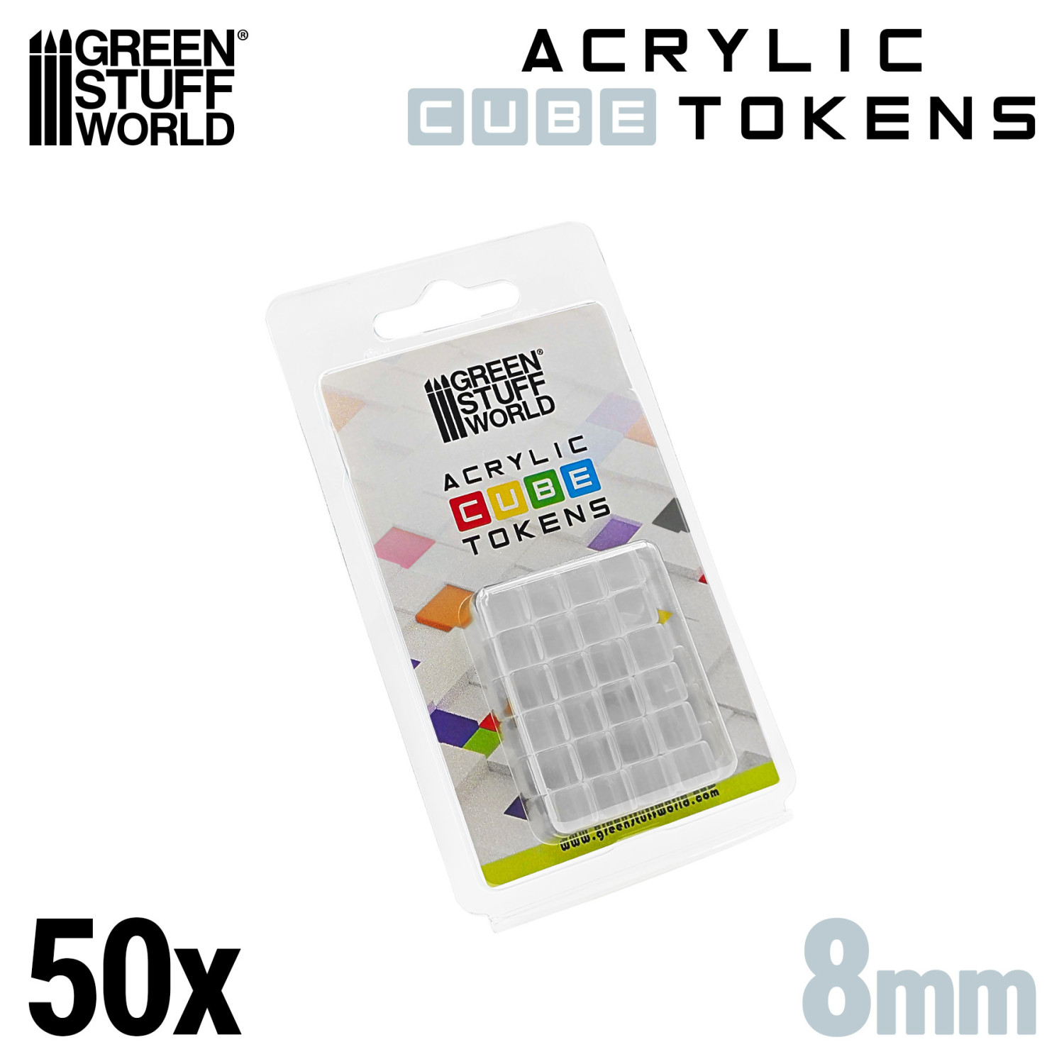 Gaming Tokens - Transparent Cubes 8mm | - GSW