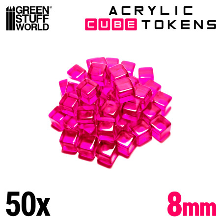 Gaming Tokens - Pink Cubes 8mm | - GSW