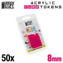 Gaming Tokens - Rosa Würfel 8mm | Brettspielmarken Gaming Tokens - Rosa Würfel 8mm | Brettspielmarken