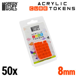 Jetons - Cubes Orange 8mm | Jetons et Meeples de jeu de société