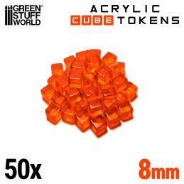 Jetons - Cubes Orange 8mm | Jetons et Meeples de jeu de société