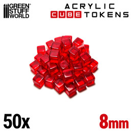 Rote kubische Spielmarken 8mm | Brettspielmarken