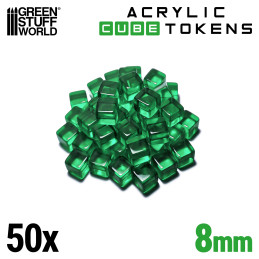 Tokens Cubos Verdes 8mm | Tokens y Fichas de Juegos