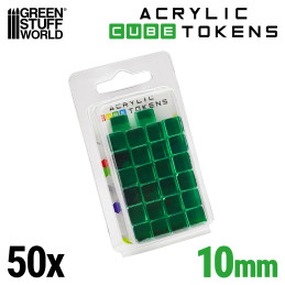 Green Acrylic Cube tokens | Gaming Tokens and Meeples