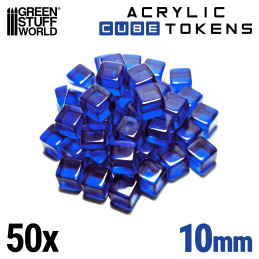 Blue Acrylic Cube tokens | Gaming Tokens and Meeples