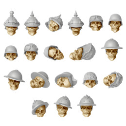 Cráneos con cascos 1:48 | Trench Crusade y Warhammer compatible