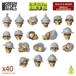 Cráneos con cascos 1:48 | Trench Crusade y Warhammer compatible
