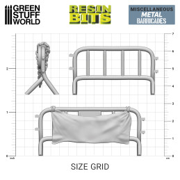Metal Barricades | Steel Barricades printed in 3D for miniatures and Wargames
