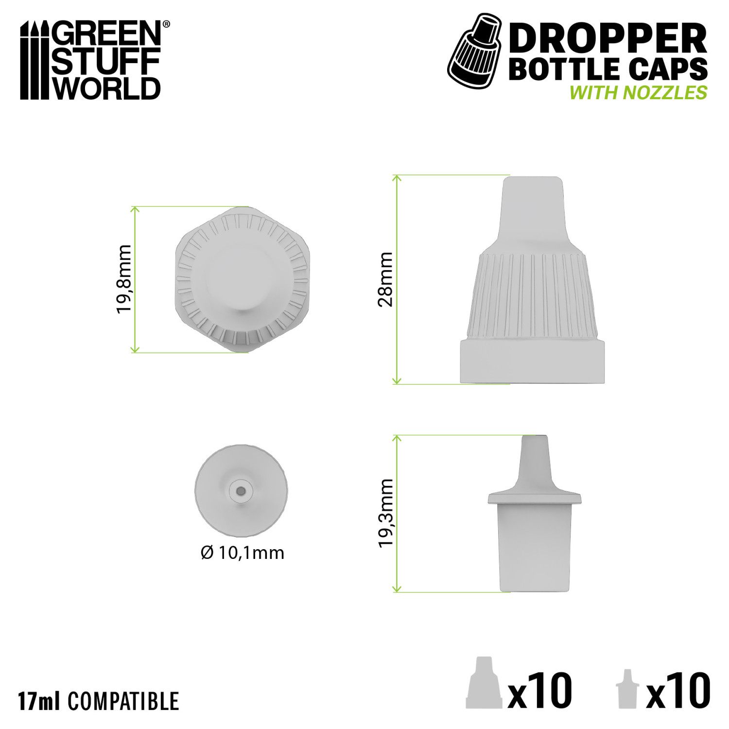 Standard nozzles and caps
