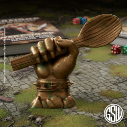 Prix de consolation Cuillère en Bois | Trophée de tournoi de wargames imprimé en résine ABS-like + socle en bois