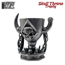 Skull Throne Trophy for Wargames | Wargames tournament trophy printed in ABS-like resin + Wooden display plinth