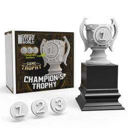 Champion Trophy for Wargames | Wargames tournament trophy printed in ABS-like resin + Wooden display plinth