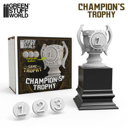 Trophée du Champion pour wargames | Trophée de tournoi de wargames imprimé en résine ABS-like + socle en bois