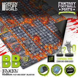 Tapis néoprène Fantasy Football compatible avec Blood Bowl 2e édition | tapis Blood Bowl compatible