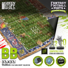 Fantasy Football Neoprene Mat - Bloodgrass Pitch | Blood Bowl compatible