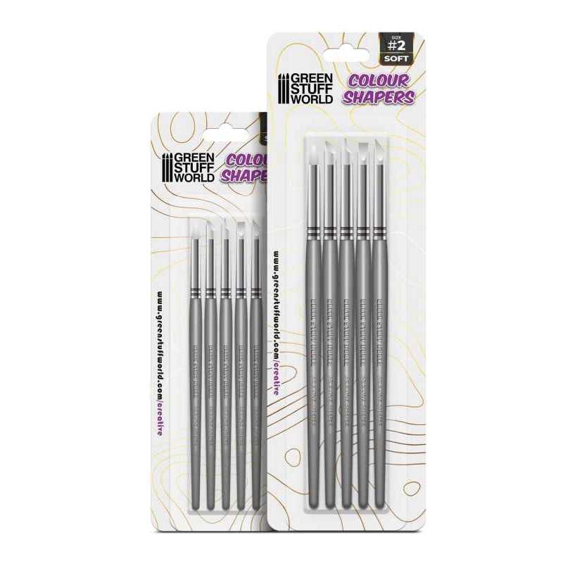 Pinceles Silicona - Combo Tamaño 0 y 2 - BLANCO SOFT Pinceles Silicona