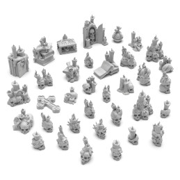 Set impreso en 3D - Cráneos y velas 1:48