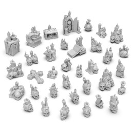 3D printed set - Skull Cult with candles 1:48-1:35
