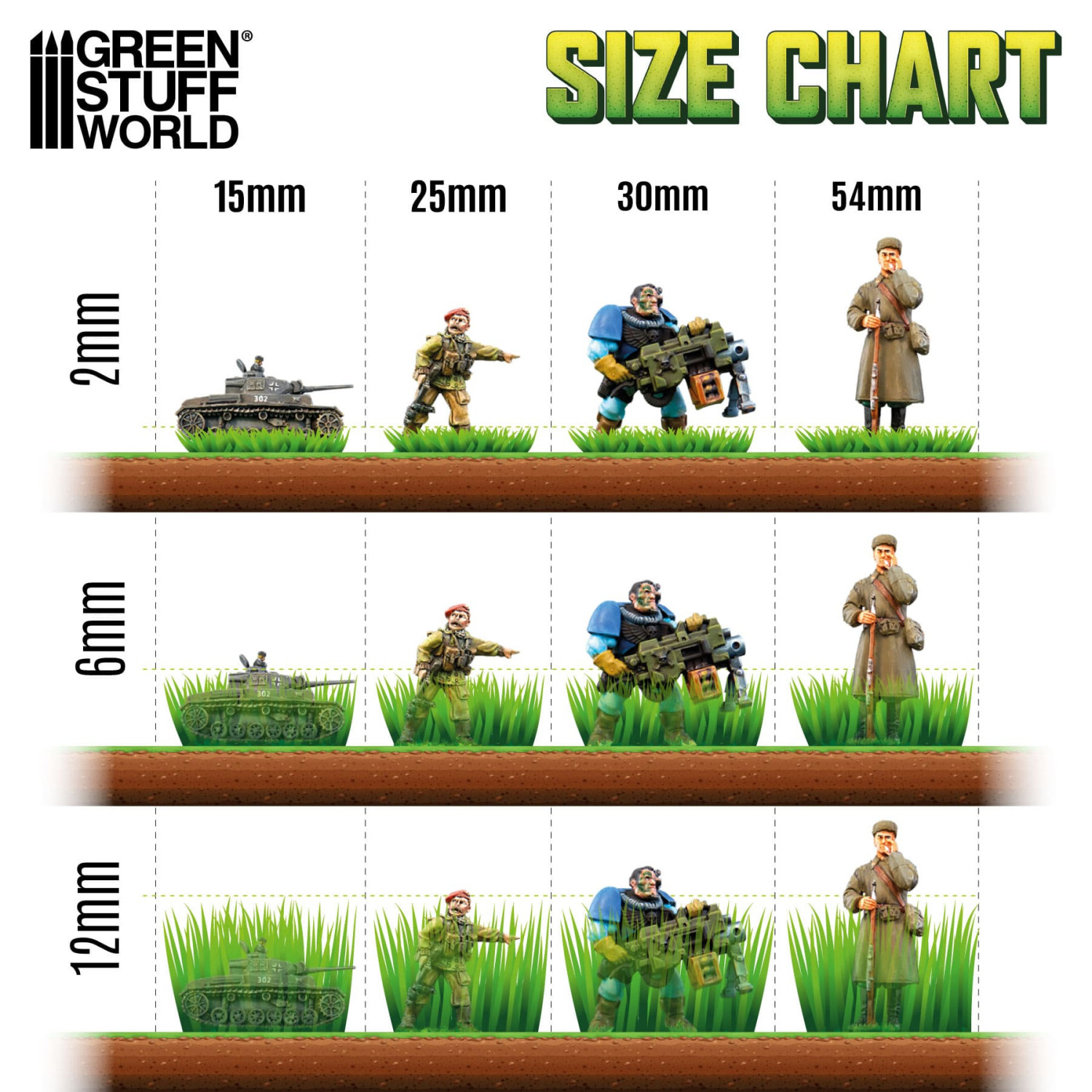 Static Grass Tufts 12mm - Light Green
