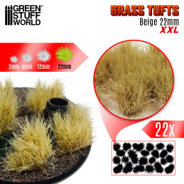 Ciuffi Erba XXL - Autoadesivi - 22mm - BEIGE | Vegetazione per modellismo