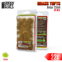 Touffes d'herbe XXL - 22mm - Auto-Adhésif - BEIGE | Végétation pour Maquette