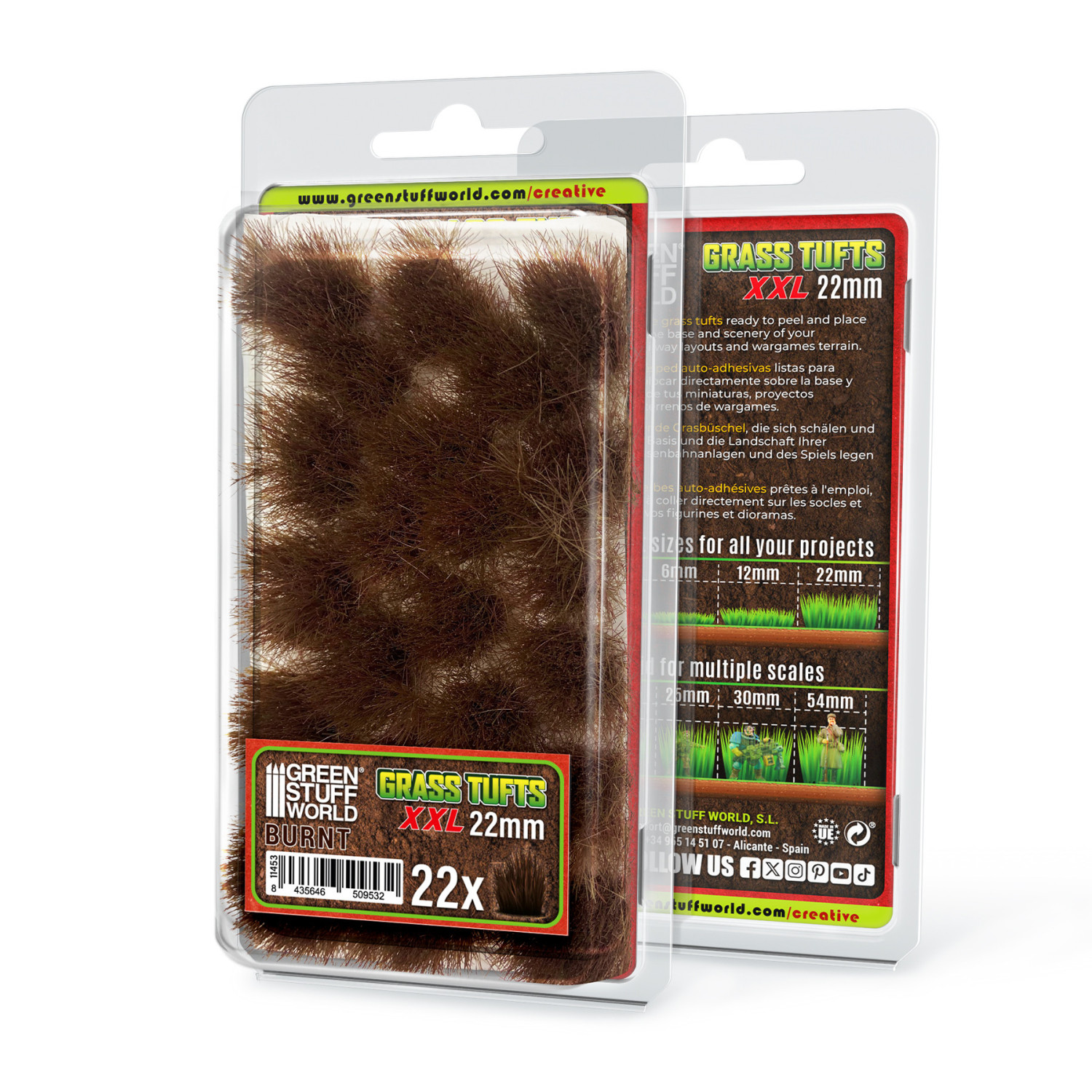 Ciuffi Erba XXL - Autoadesivi - 22mm - BRUCIATO | Vegetazione per modellismo