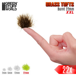 Ciuffi Erba XXL - Autoadesivi - 22mm - BRUCIATO | Vegetazione per modellismo