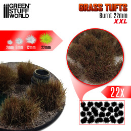 Grass TUFTS XXL - 22mm self-adhesive - BURNT | Basing Materials