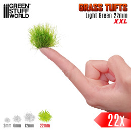 Matas Césped XXL - Autoadhesivas - 22mm - VERDE CLARO Vegetación para Maquetas