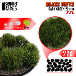 Grass TUFTS XXL - 22mm self-adhesive - DARK GREEN | Grass Tufts 22mm