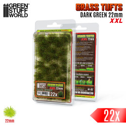 Grass TUFTS XXL - 22mm self-adhesive - DARK GREEN | Grass Tufts 22mm