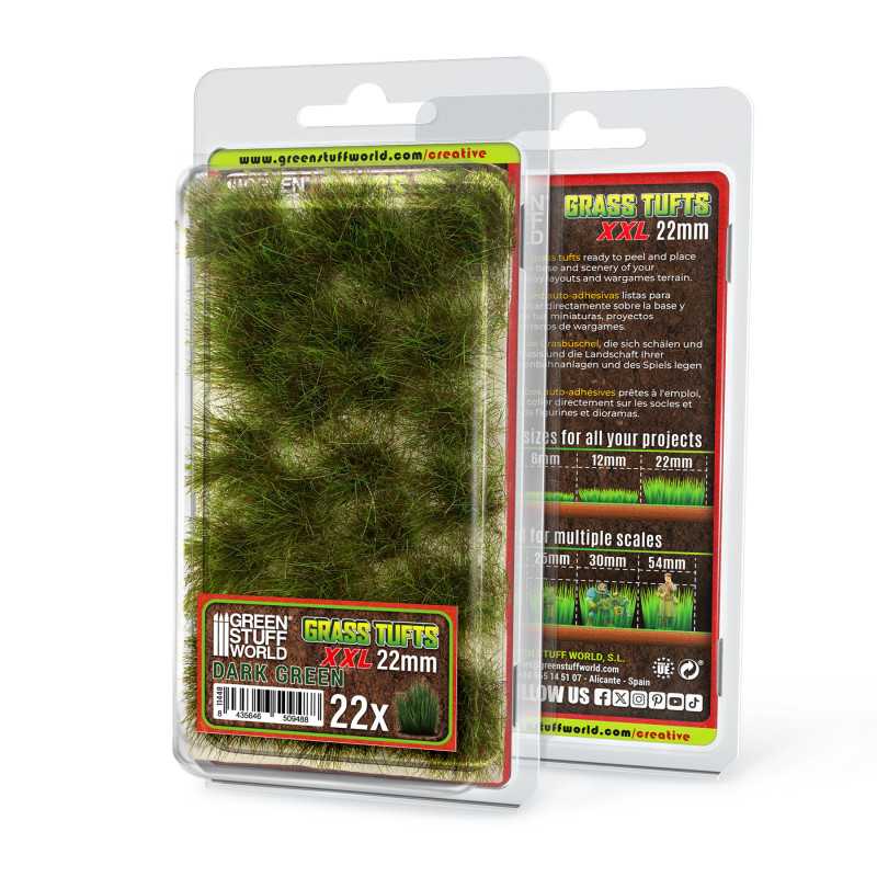 Ciuffi Erba XXL- Autoadesivi - 22mm - VERDE SCURO | Ciuffi d'Erba 22 mm Ciuffi Erba XXL- Autoadesivi - 22mm - VERDE SCURO | Ciuffi d'Erba 22 mm