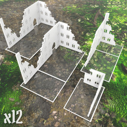 Gabarit Ruine basiques pour Wh40k compatibles