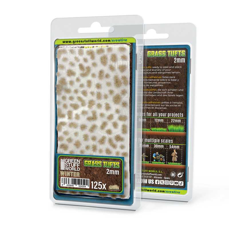 Matas Césped | Mechones Césped Autoadhesivas - 2 mm - Blanco Invierno